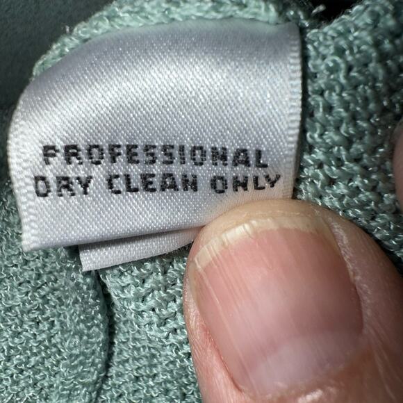 St John Sport Vintage Pastel Green Full Zip Cardigan & Tank Set Chic Preppy Sz L - Picture 13 of 16